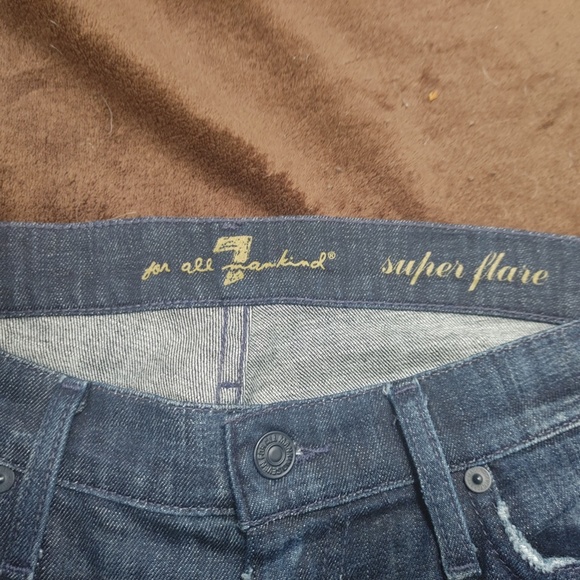 7 For All Mankind Blue Flare Jeans - Picture 4 of 7